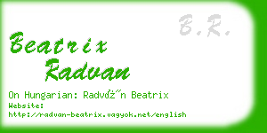 beatrix radvan business card